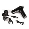   VITALmaxx 14542 Mini Massage Gun masszázspisztoly, akkus, vezeték nélküli masszírozó pisztoly 4-féle cserélhető fejjel, 6 fokozattal fekete színben
