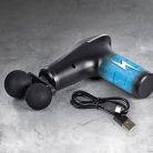 VITALmaxx 14542 DUO Mini Massage Gun masszázspisztoly, akkus, vezeték nélküli masszírozó pisztoly 4-féle cserélhető fejjel, 6 fokozattal fekete színben, 3200 impulzus / perc