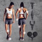 VITALmaxx 14542 DUO Mini Massage Gun masszázspisztoly, akkus, vezeték nélküli masszírozó pisztoly 4-féle cserélhető fejjel, 6 fokozattal fekete színben, 3200 impulzus / perc