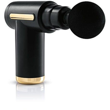 VITALmaxx 15359 GOLD Mini Massage Gun masszázspisztoly, akkus, vezeték nélküli masszírozó pisztoly 4-féle cserélhető fejjel, 6 fokozat, 1800-3200 impulzus, fekete-arany