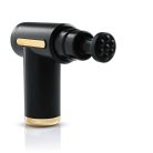 VITALmaxx 15359 GOLD Mini Massage Gun masszázspisztoly, akkus, vezeték nélküli masszírozó pisztoly 4-féle cserélhető fejjel, 6 fokozat, 1800-3200 impulzus, fekete-arany