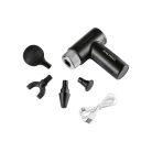 VITALmaxx Mini Massage Gun masszázspisztoly, akkus, vezeték nélküli masszírozó pisztoly 4-féle cserélhető fejjel, 6 fokozattal fekete színben, 2060 impulzus / perc (487611)