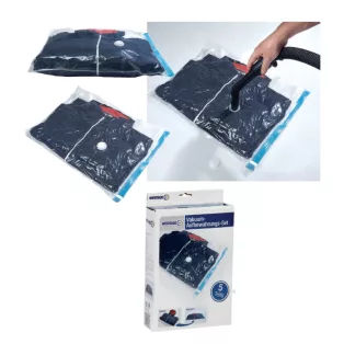   WestSide Vacuum Storage Bag Set 5 darabos (130 x 80 / 90 x 55 / 70 x 50 cm ) vákuumos tárolótasak készlet, tárolózsák, ruhazsák
