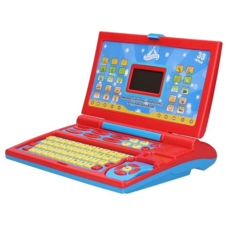 GWIC / Carousel V-852 Junior laptop - piros, magyarul beszélő LCD kijelzős gyermek laptop, oktató foglalkoztató játék kihúzható egérrel