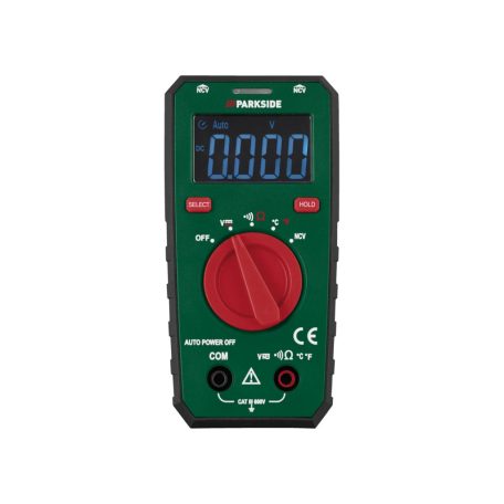 ParkSide WWS-DMM-H01 Digitális multiméter egyen- és váltakozó feszültség, ellenállás valamint hőmérséklet mérésére NCV érintésmentes feszültségvizsgálattal