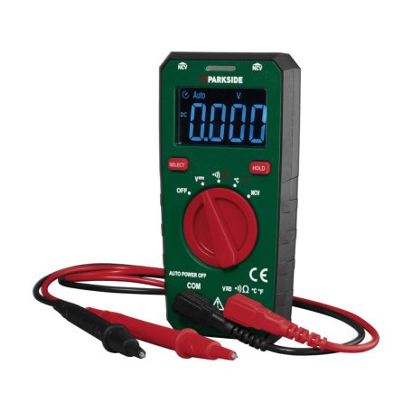 ParkSide WWS-DMM-H01 Digitális multiméter egyen- és váltakozó feszültség, ellenállás valamint hőmérséklet mérésére NCV érintésmentes feszültségvizsgálattal