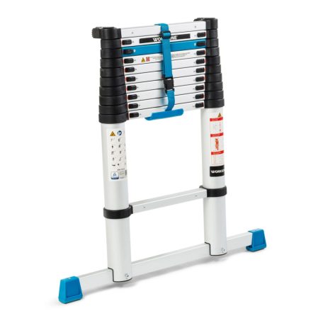 WorkZone 11 fokú teleszkópos, összecsukható alumínium létra, támasztólétra, 83 cm - 327 cm között állítható alulétra 150 kg teherbírással, 4 méteres munkamagassággal (842666)