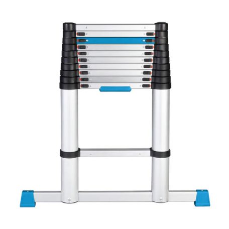 WorkZone 11 fokú teleszkópos, összecsukható alumínium létra, támasztólétra, 83 cm - 327 cm között állítható alulétra 150 kg teherbírással, 4 méteres munkamagassággal (842666)