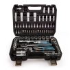   HIÁNYOS WorkZone / ParkSide Mixed Socket Set 93 részes 1/4" - 1/2" 4 - 32 mm CR-V dugókulcs és bit készlet, racsnis krovakészlet kofferben
