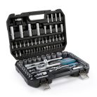 HIÁNYOS WorkZone / ParkSide Mixed Socket Set 93 részes 1/4" - 1/2" 4 - 32 mm CR-V dugókulcs és bit készlet, racsnis krovakészlet kofferben