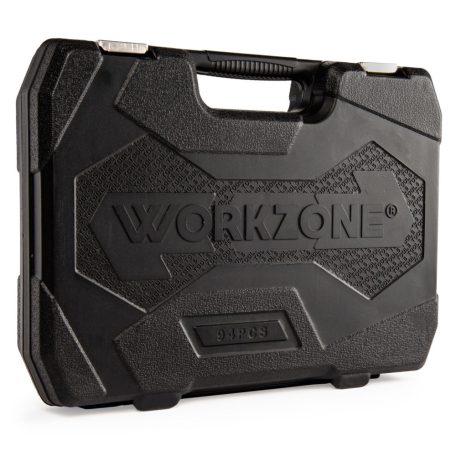 WorkZone / ParkSide Mixed Socket Set 94 részes 1/4" - 1/2" 4 - 32 mm CR-V dugókulcs és bit készlet, racsnis krovakészlet kofferben