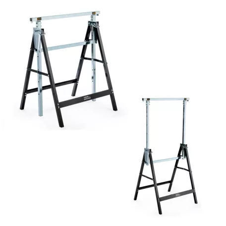 WorkZone / ParkSide 80 - 130 cm állítható magasságú fém bak, asztalosbak, ácsbak, vasbak, 648 mm alátámasztó bak 200 kg teherbírással