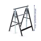 WorkZone / ParkSide 80 - 130 cm állítható magasságú fém bak, asztalosbak, ácsbak, vasbak, 648 mm alátámasztó bak 200 kg teherbírással