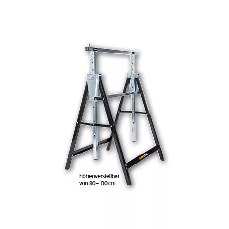 WorkZone / ParkSide 80 - 130 cm állítható magasságú fém bak, asztalosbak, ácsbak, vasbak, 648 mm alátámasztó bak 200 kg teherbírással