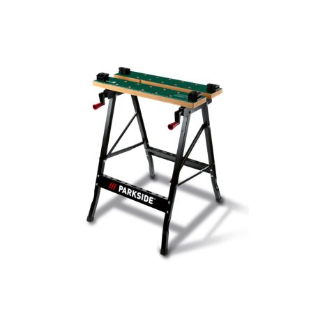 ParkSide / WorkZone összecsukható munkapad 150 kg teherbírással, 60 x 79 x 63 cm univerzális satupad, műhely munkaasztal (Workbench)