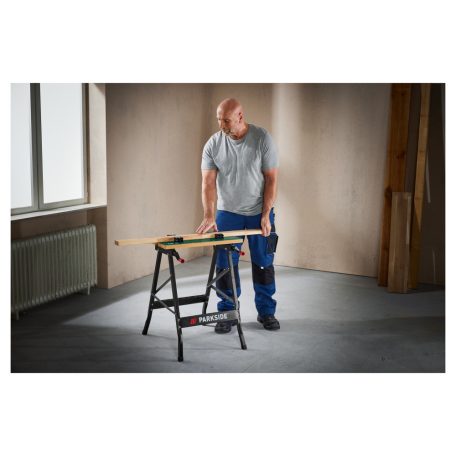 ParkSide / WorkZone összecsukható munkapad 150 kg teherbírással, 60 x 79 x 63 cm univerzális satupad, műhely munkaasztal (Workbench)
