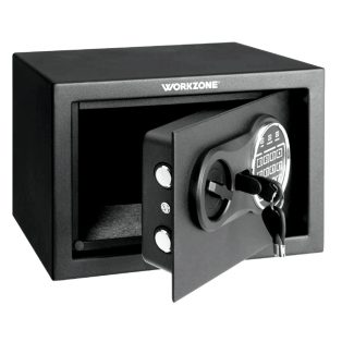   WorkZone 828465 digitális széf, 20 x 31 x 20 cm számkódos, elektronikus bútorszéf, értékszéf 1 polccal, 8.6L kapacitással, 2 vésznyitó kulccsal