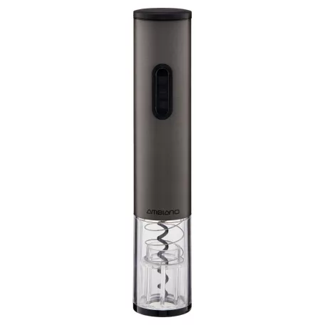 Ambiano W-021 inox  / antracit elektromos dugóhúzó / bornyító készlet, nemesacél palacknyitó fóliavágóval, kiöntővel és vákuumdugóval