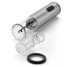 Ambiano W-021 inox  / antracit elektromos dugóhúzó / bornyító készlet, nemesacél palacknyitó fóliavágóval, kiöntővel és vákuumdugóval