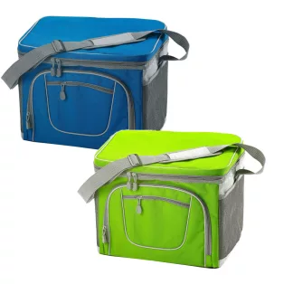   WestSide Kühltasche 25 literes 42 x 18 x 33 cm 300D polyester, vállra akasztható, összecsukható textil hűtőtáska strandoláshoz, kempingzéshez, kiránduláshoz kék / zöld