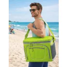 WestSide Kühltasche 25 literes 42 x 18 x 33 cm 300D polyester, vállra akasztható, összecsukható textil hűtőtáska strandoláshoz, kempingzéshez, kiránduláshoz kék / zöld