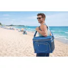 WestSide Kühltasche 25 literes 42 x 18 x 33 cm 300D polyester, vállra akasztható, összecsukható textil hűtőtáska strandoláshoz, kempingzéshez, kiránduláshoz kék / zöld