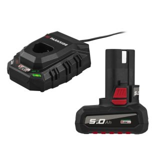   ParkSide Performance X12V 5 Ah Prémium akku és töltő szett - PAPK 12 5.0 B2 (12V 5Ah 60Wh) Li-ion akkumulátor + PLGK 12 6.0 A1 100W 6A gyorstöltő
