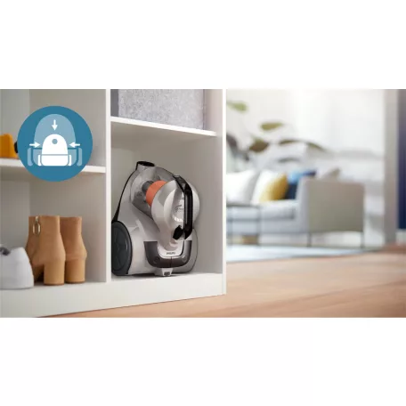 Philips XB1112 Series 1000 PowerCyclone 3  Compact 800W porzsák nélküli porszívó HEPA filterrel, teleszkópos fém szívócsővel, selyemfényű bézs (XB1112/10)
