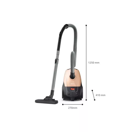 Philips XD2152/22 porzsákos 800W porszívó, padlóporszívó HEPA filterrel és Super Turbo szőnyegkefével, arany színű