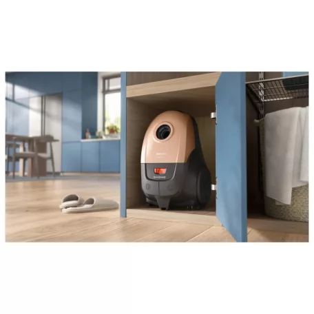 Philips XD2152/22 porzsákos 800W porszívó, padlóporszívó HEPA filterrel és Super Turbo szőnyegkefével, arany színű