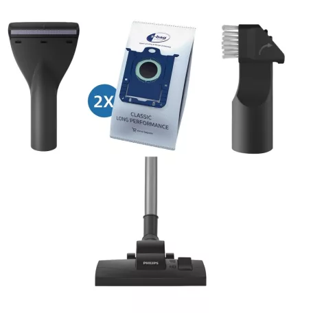 Philips XD2152/22 porzsákos 800W porszívó, padlóporszívó HEPA filterrel és Super Turbo szőnyegkefével, arany színű