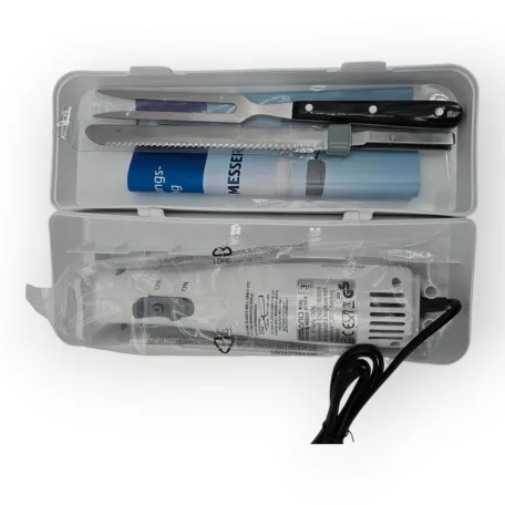 Ambiano 120W 18 cm elektromos kés, szeletelő kés tartozék villával, praktikus tároló dobozban (XJ-15411G)