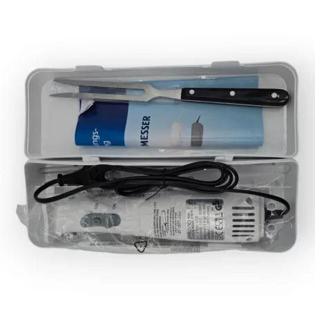 Ambiano 120W 18 cm elektromos kés, szeletelő kés tartozék villával, praktikus tároló dobozban (XJ-15411G)