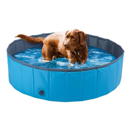 Zoofari Dog Pool 120 x 30 cm összecsukható, hordozható merevfalú (nem felfújható) XL kutyamedence, kerti medence, fürdőmedence kutyáknak