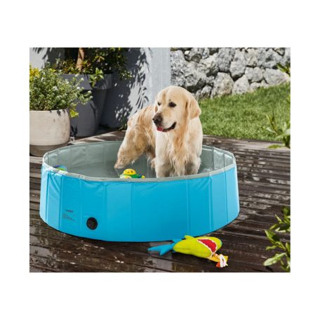 Zoofari Dog Pool 120 x 30 cm összecsukható, hordozható merevfalú (nem felfújható) XL kutyamedence, kerti medence, fürdőmedence kutyáknak