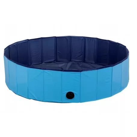 Zoofari / Piscine Dog Pool 120 x 30 cm összecsukható, hordozható merevfalú (nem felfújható) XL kutyamedence, kerti medence, fürdőmedence kutyáknak
