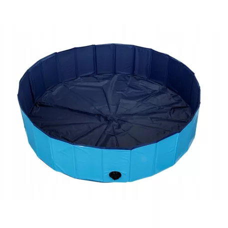 Zoofari / Piscine Dog Pool 120 x 30 cm összecsukható, hordozható merevfalú (nem felfújható) XL kutyamedence, kerti medence, fürdőmedence kutyáknak