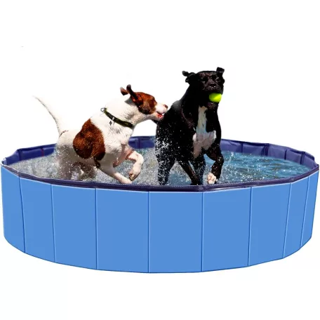 Zoofari / Piscine Dog Pool 120 x 30 cm összecsukható, hordozható merevfalú (nem felfújható) XL kutyamedence, kerti medence, fürdőmedence kutyáknak
