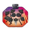   Zippy Mat elektronikus dobszőnyeg, elemes összehajtható játék dob készlet, zenélő szőnyeg, 2 ütővel, hangszóróval (Drum Kit Playmat)
