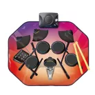Zippy Mat elektronikus dobszőnyeg, elemes összehajtható játék dob készlet, zenélő szőnyeg, 2 ütővel, hangszóróval (Drum Kit Playmat)