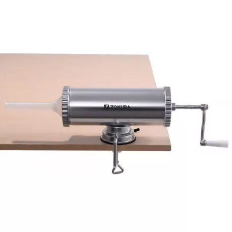 Zokura Z1006 alumínium 2.5 kg fekvő kolbásztöltő, rozsdamentes mechanikus hurkatöltő, 15 / 19 / 22 mm töltőcsővel