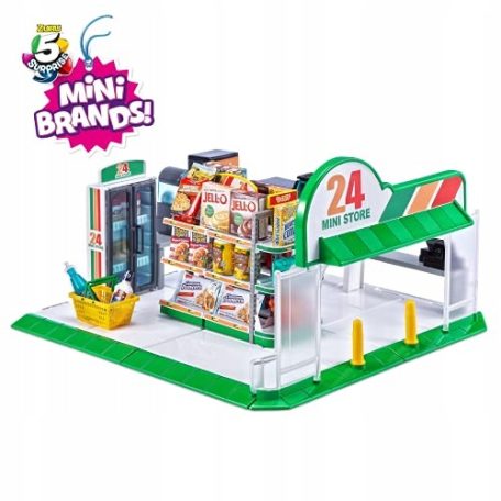 Zuru Toys Mini Store / Mini Shop 20 darabos kisbolt, mini szupermarket játék készlet kosárral, hűtővel, italadagolóval, és polcokkal (77206)