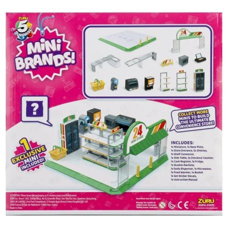 Zuru Toys Mini Store / Mini Shop 20 darabos kisbolt, mini szupermarket játék készlet kosárral, hűtővel, italadagolóval, és polcokkal (77206)