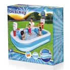  Bestway 54122 felfújható 251 x 168 x 102 cm kerti pancsoló medence kosárlabda palánkkal 636L 