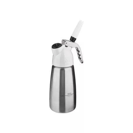 iSi Dessert Whip Mini 250 ml nemesacél habszifon, 0.25L tejszínhab szifon 1 db patronnal, tisztító készlettel