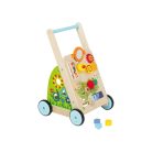 lupilu Fa járássegítő babafoglalkoztatóval - tanító oktató játék, tolikocsi fogaskerekekkel, forgatható formákkal, állat motívumokkal, tükörrel, labirintussal, dudával