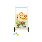 lupilu Fa járássegítő babafoglalkoztatóval - tanító oktató játék, tolikocsi fogaskerekekkel, forgatható formákkal, állat motívumokkal, tükörrel, labirintussal, dudával