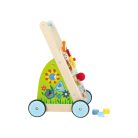 lupilu Fa járássegítő babafoglalkoztatóval - tanító oktató játék, tolikocsi fogaskerekekkel, forgatható formákkal, állat motívumokkal, tükörrel, labirintussal, dudával