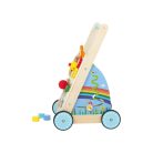 lupilu Fa járássegítő babafoglalkoztatóval - tanító oktató játék, tolikocsi fogaskerekekkel, forgatható formákkal, állat motívumokkal, tükörrel, labirintussal, dudával