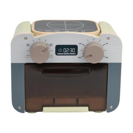 lupilu / PlayTive Premium Oven elektromos sütő (elemes, bekapcsolható) játék fa minisütő fény és hang funkcióval, színváltó élelmiszerekkel